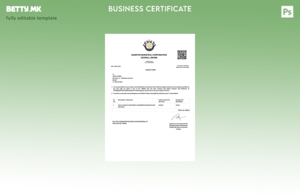 модерен стил Индија Gangtok трговска лиценца Шаблон за Word и PDF шаблон